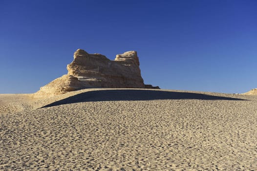 unique yadan earth surface in the Gobi Desert in Dunhuang,China