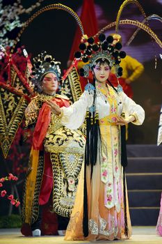 CHENGDU - Jun 10: chinese opera actress perform on stage at Jincheng theater.Jun 10, 2011 in Chengdu, China.