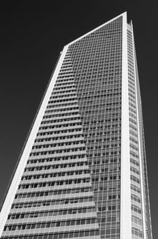 modern glass and concrete structure of skyscraper