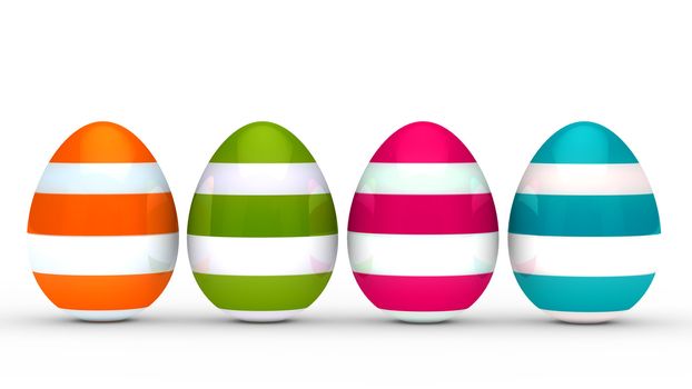 colorful eggs with stripe on with ground