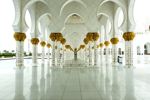 gorgeous marble portico of grand mosque in Abu Dhabi