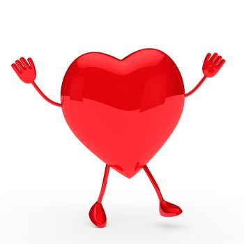 glossy red valentine heart wave and jump