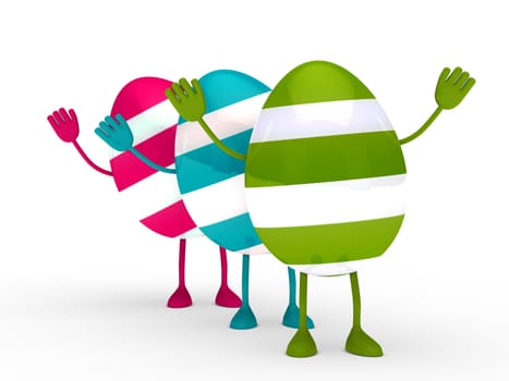 colorful easter eggs with streak wave go