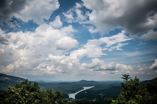 lake lure north carolina and nice clouds