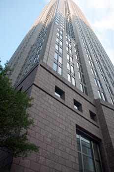 modern glass and concrete structure of skyscraper