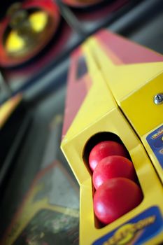 Skeeball Arcade: Roll the ball so it jumps into the points, a carnival game