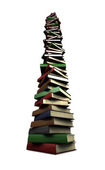 3D render of a huge stack of books