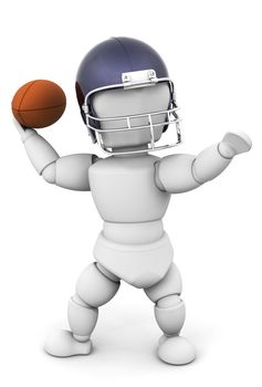 3D render of an american football player