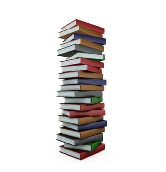 3D render of a huge stack of books