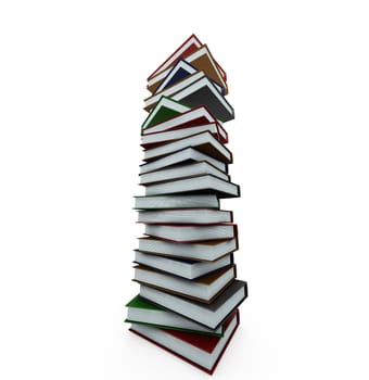 3D render of a huge stack of books