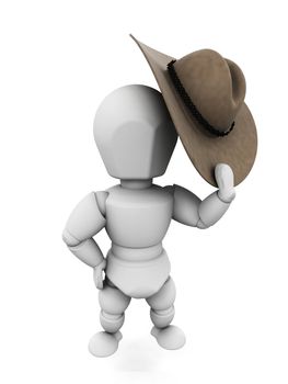 3D render of a conceptual cowboy