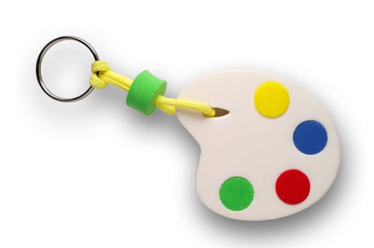 Keyring with colour palette w/ clipping path