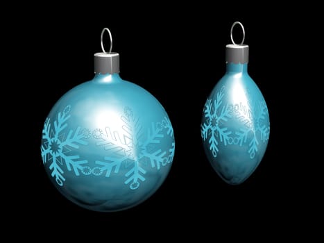 3D render of Christmas baubles