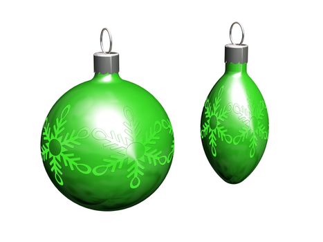 3D render of Christmas baubles