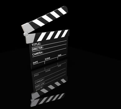 3D render of a clapper board