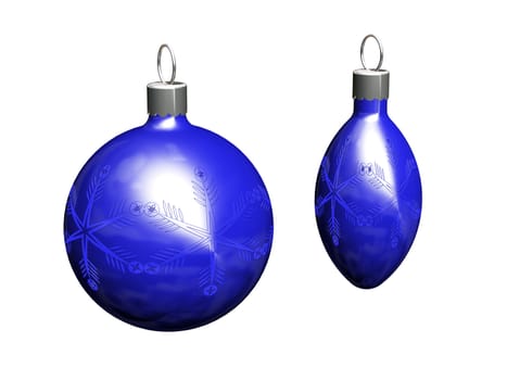 3D render of Christmas baubles