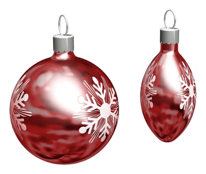 3D render of Christmas baubles
