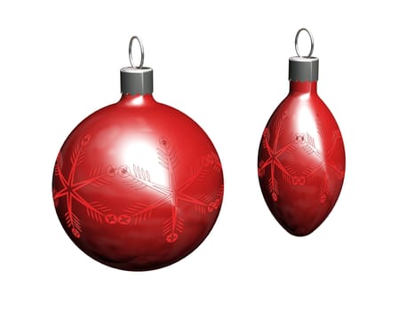 3D render of Christmas baubles