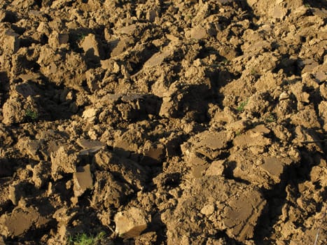 Fragment of rustic arable land surface