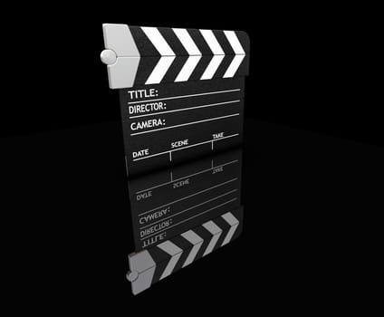 3D render of a clapper board