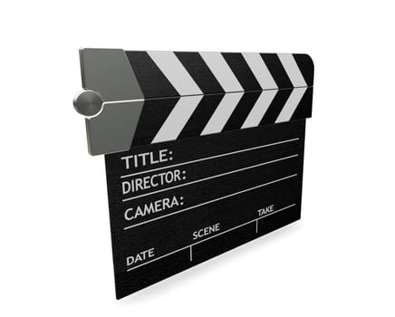 3D render of a clapper board