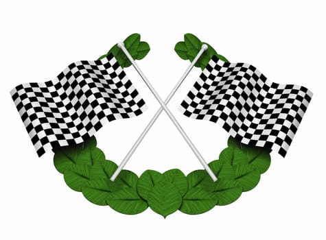 3D render of chequered flags