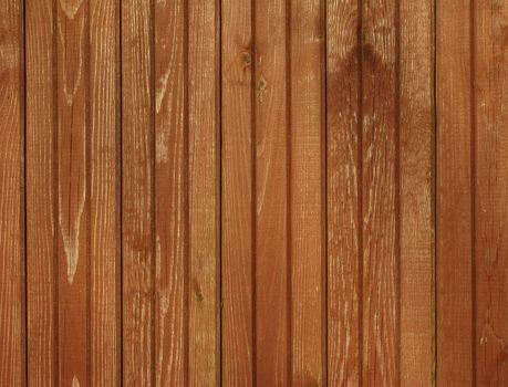 Fragment of natural wooden brown colored fence