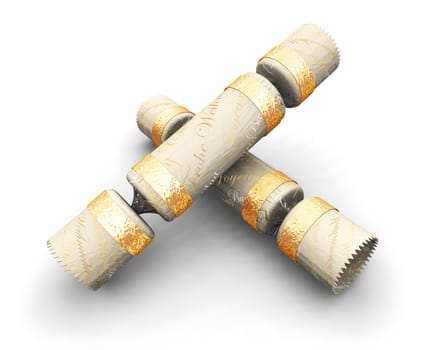 3D render of Christmas crackers