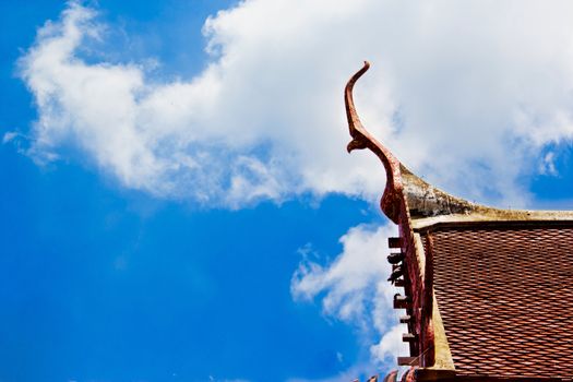 church roof on the sky at cholburi thailand