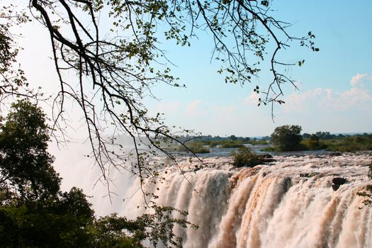 A VIEW OF Victoria falls in Zimbabwe 