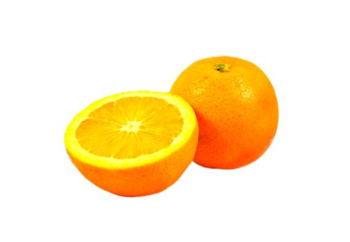 One and half of fresh oranges