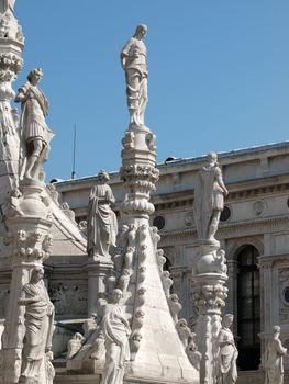 Wealth of architectural details in the Doges' Palace in Venice