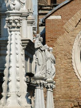 Wealth of architectural details in the Doges' Palace in Venice 