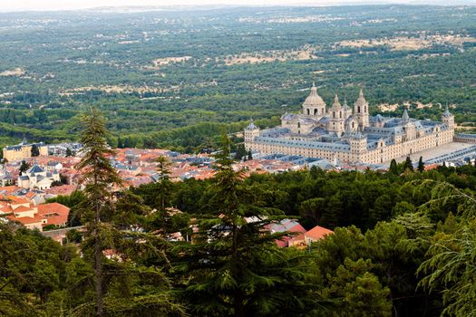 View of the San Lorenzo de El Escorial Monastery Complex from Miradores outlook.