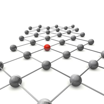 3D ball grid shows the structure of a molecular structure of two atoms