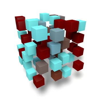 3D cubes in an abstract sequence show the chaos in order.