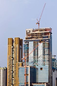 Skyscraper  Under Construction in Bangkok Thailand