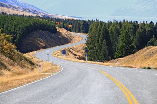 Long Highway road stretching out in NewZealand