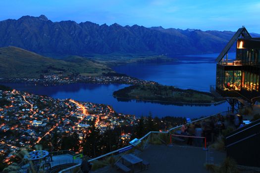 landscape of Queenstown City New Zealand at Night