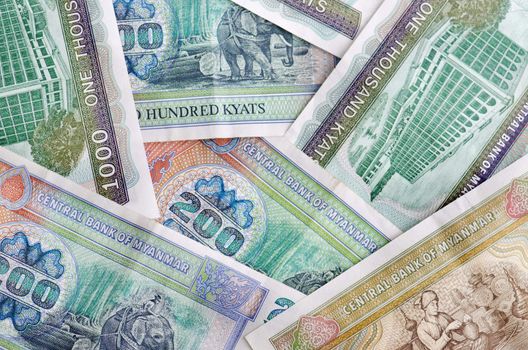 Myanmar Kyats bank notes background