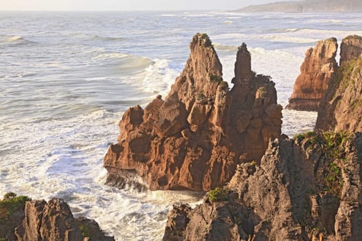 part of pancake rock canyon of West coast, New Zealand