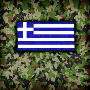 Amy camouflage uniform with flag on it, Greece