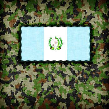 Amy camouflage uniform with flag on it, Guatamala