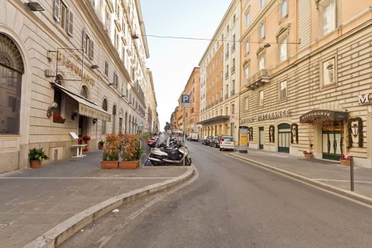 An empty street in Rome, Italy