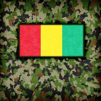 Amy camouflage uniform with flag on it, Guinea