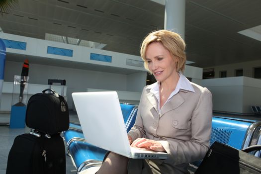 Businesswoman on laptop