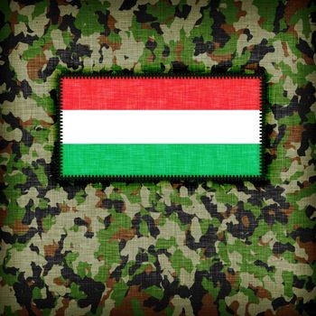 Amy camouflage uniform with flag on it, Hungary