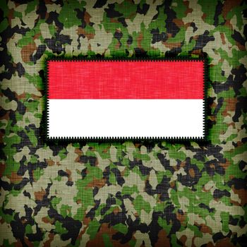 Amy camouflage uniform with flag on it, Indonesia