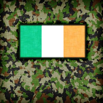 Amy camouflage uniform with flag on it, Ireland