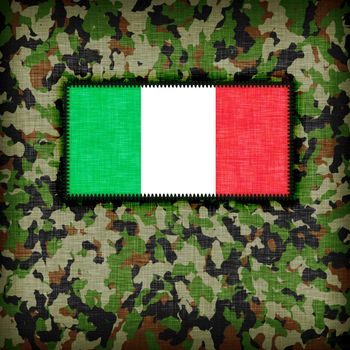 Amy camouflage uniform with flag on it, Italy